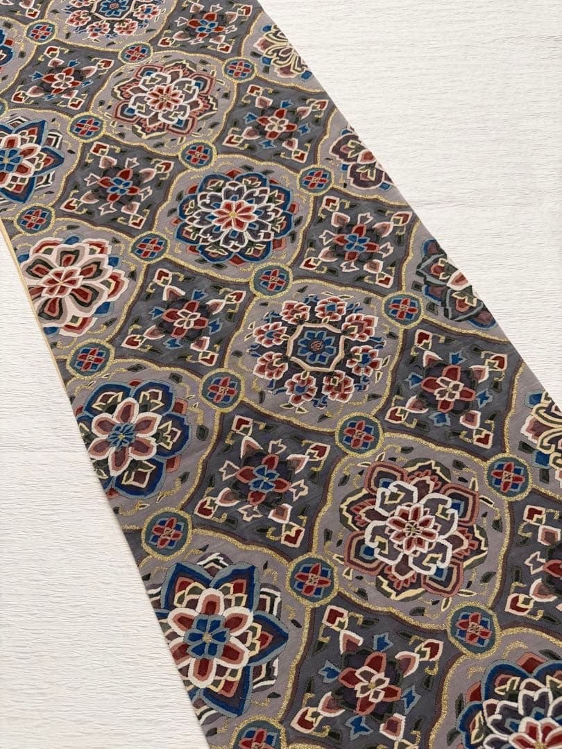 明綴れ 袋帯 金糸 正絹