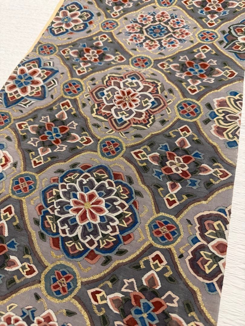 明綴れ 袋帯 金糸 正絹