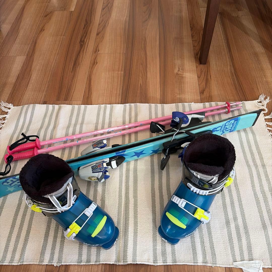 値下がり❣️子供用 スキー 4点セット バインディング、ストック、ブーツ20cm