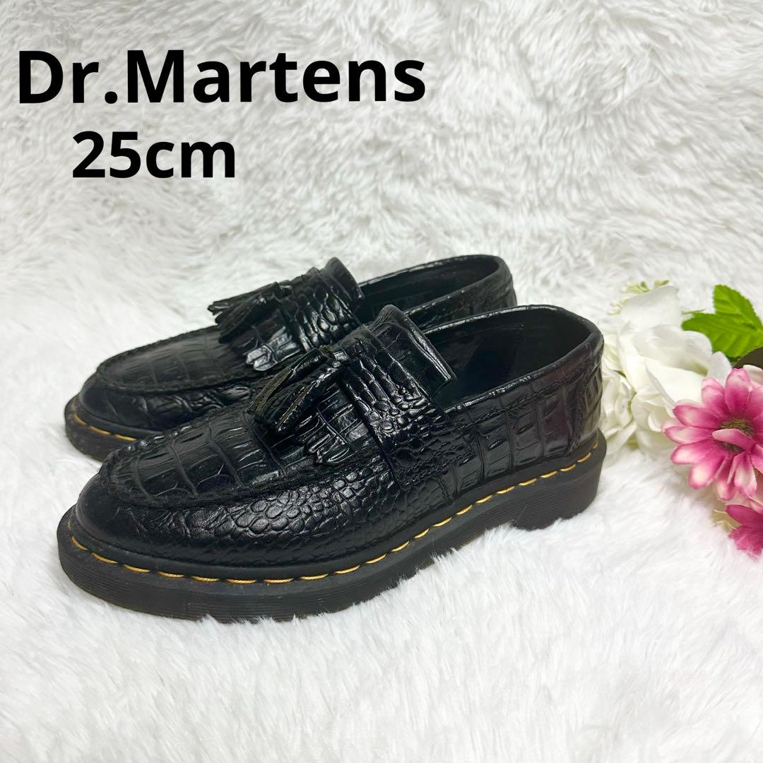 【極美品】★Dr.Martens ★クロコ★ブラック★ローファー★25cm★