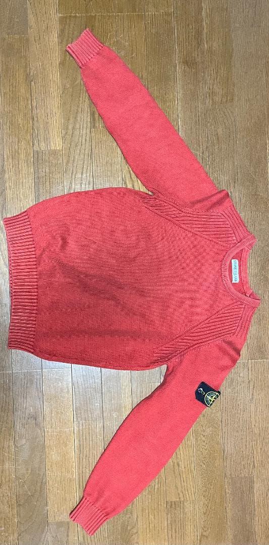【Mサイズ】Stone  レッド クルーネックセーター