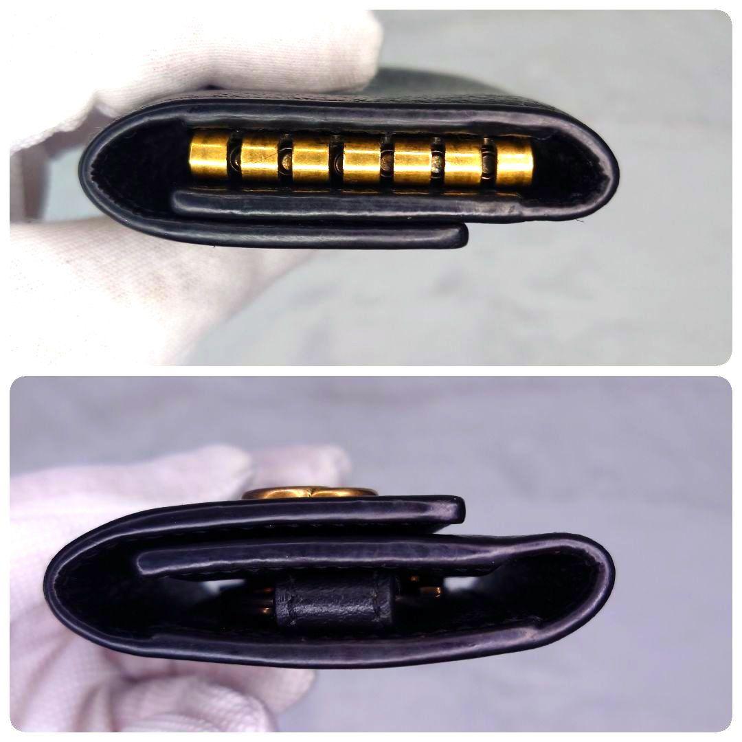 【美品】グッチ キーケース 6連 GG マーモント レザー ゴールド金具 ロゴ