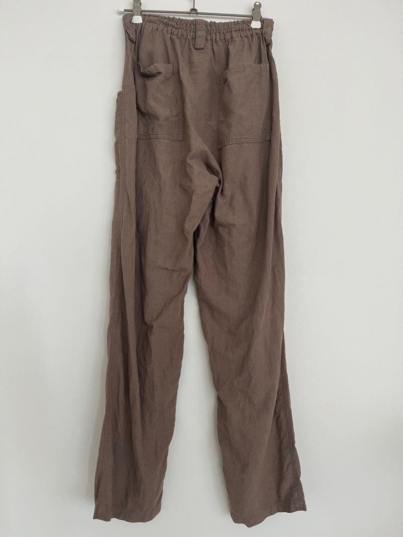 wafu リネン　ロングパンツ　ウエストゴム　ベージュ