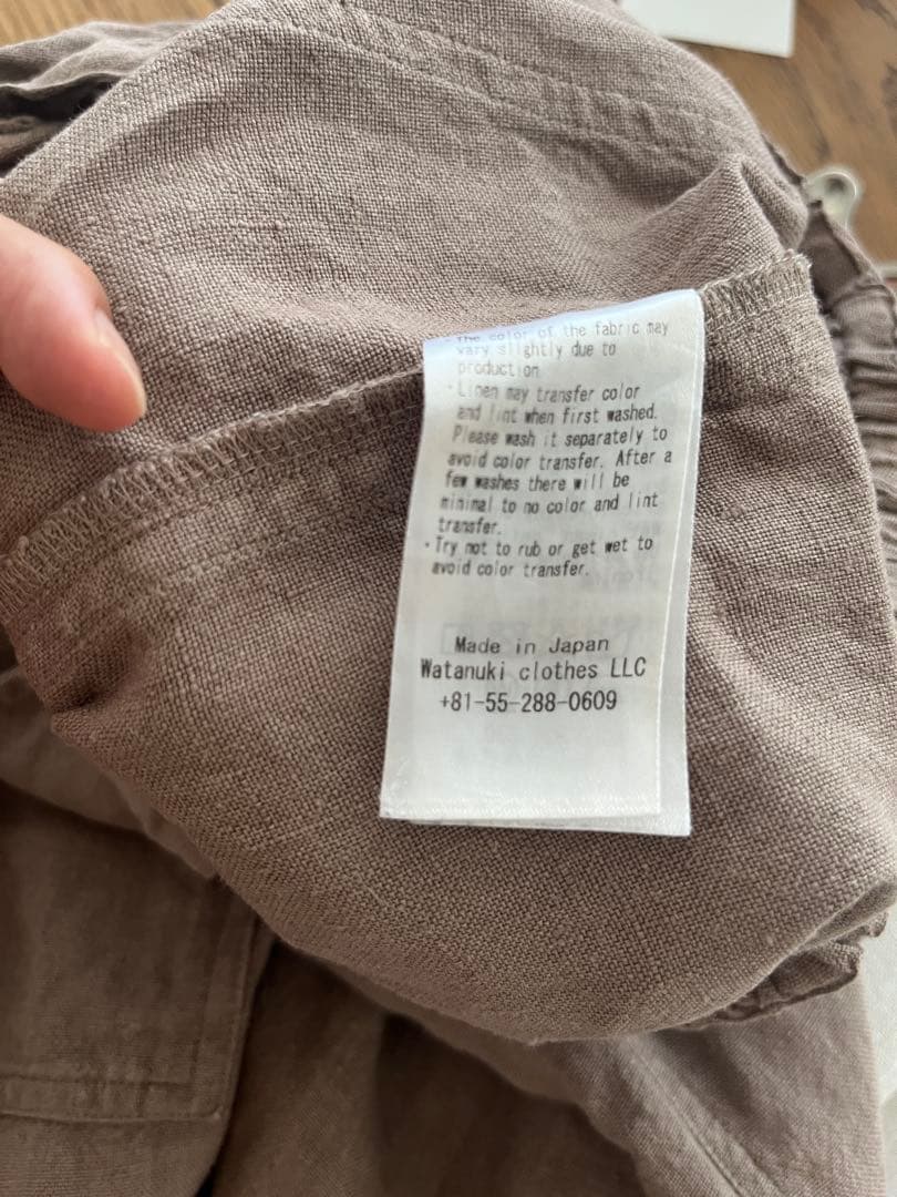 wafu リネン　ロングパンツ　ウエストゴム　ベージュ