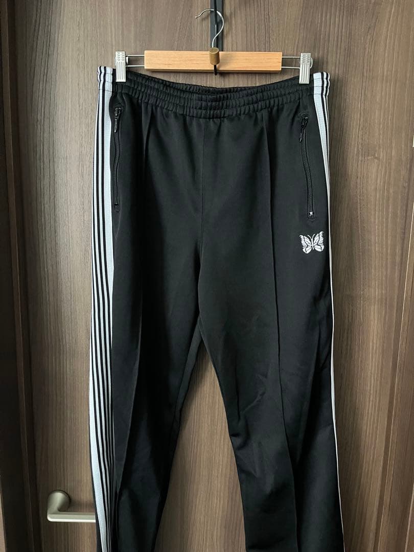 【美品】Needles トラックパンツ ブラック×ホワイト 22SS ストレート