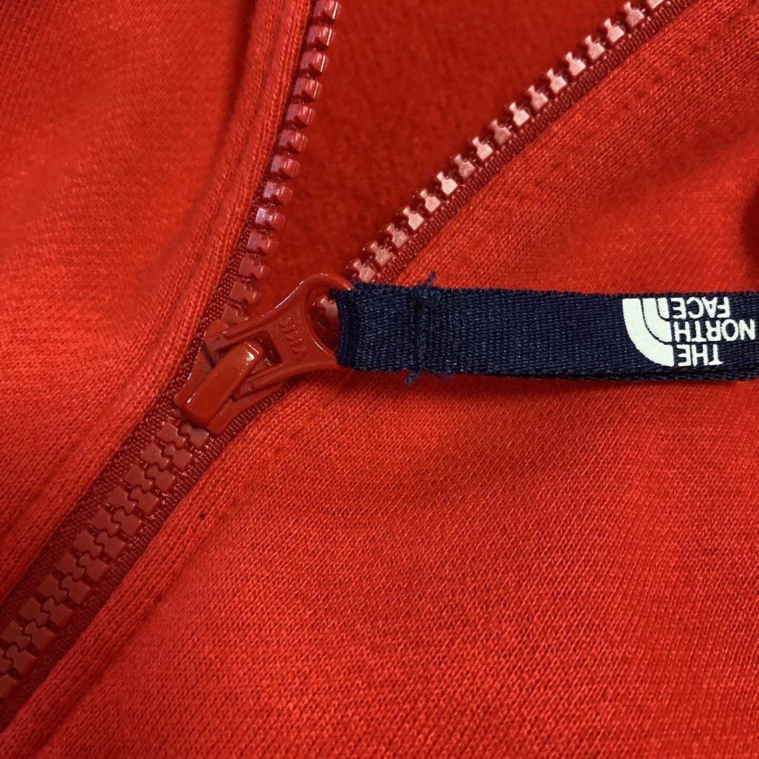 ノースフェイス☆ビックロゴフーディ☆ジップアップパーカー☆美品レディースMレッド