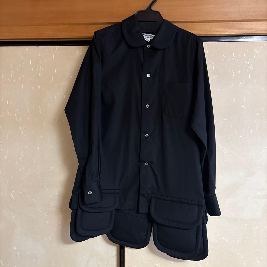 COMME des GARÇONS ブラックポケット付き長袖シャツ中古品
