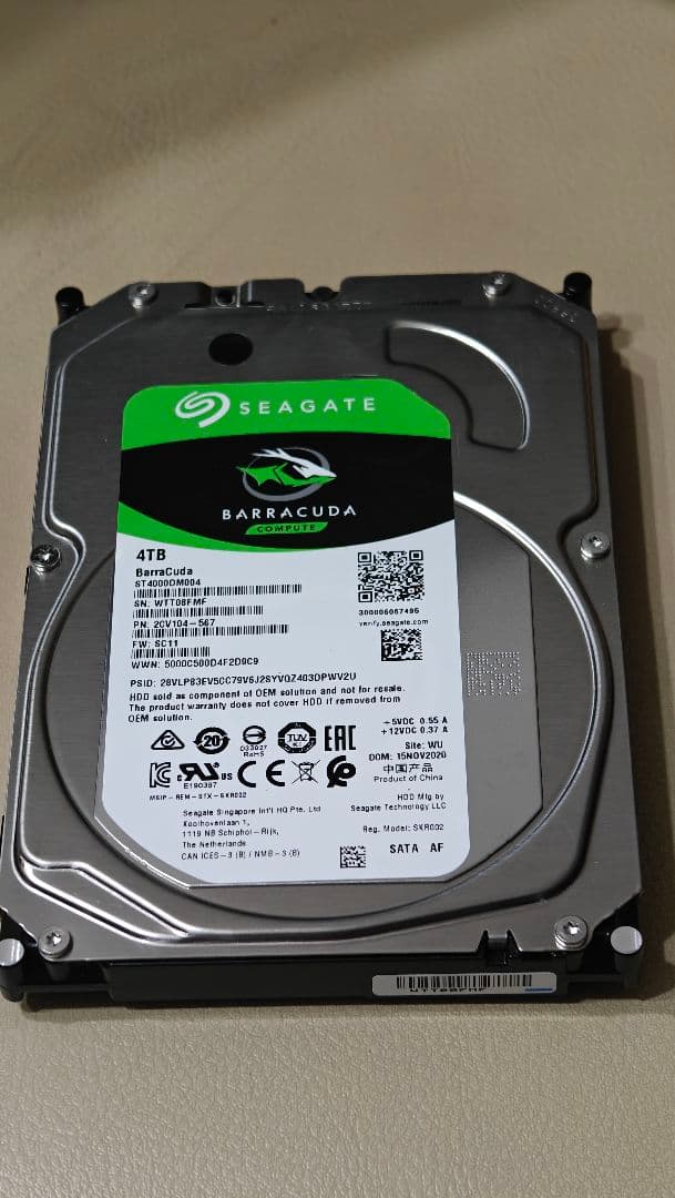 ume限定Seagate Barracuda 4TB 内蔵HDD