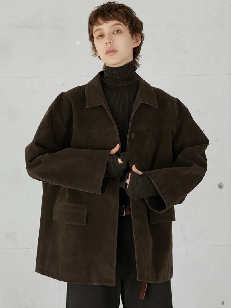 LA PEAU DE GEM eco suede coverall ブラウン