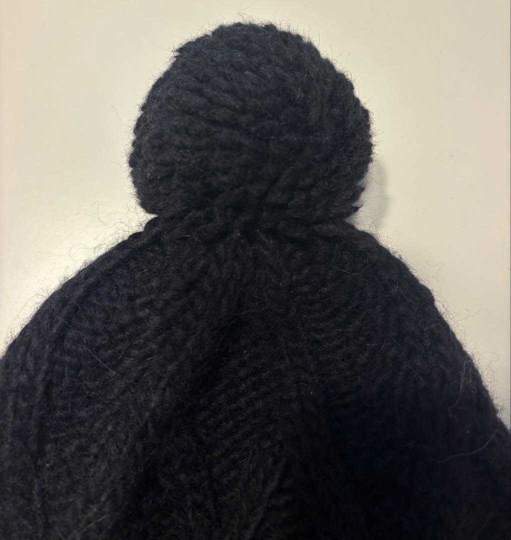 ★モンクレール ケーブル編みニット帽 ブラック 正規品
