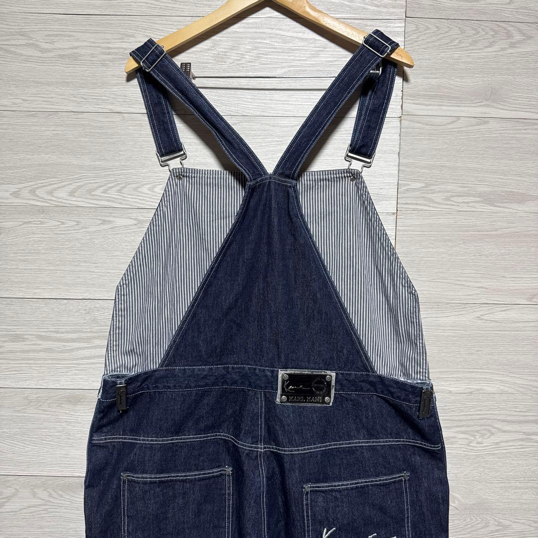 00s KARL KANI デニムオーバーオール メタルプレート 刺繍 ビック
