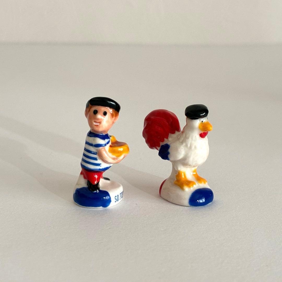 トリコロール　フェーブ　フランス　陶器　ミニチュア　置物　パリ　エッフェル塔