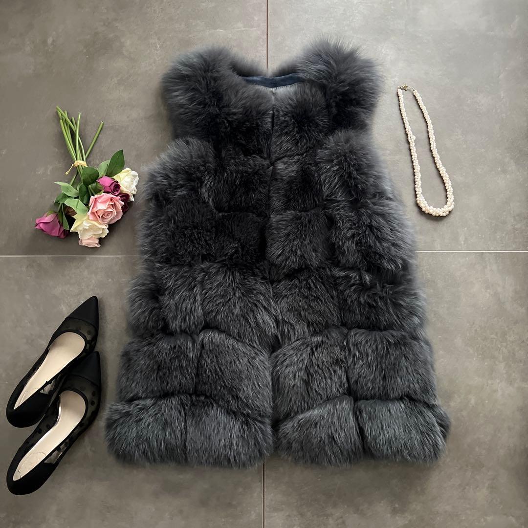 最高級✨美品✨SAGA FURS ファーベスト　グレー系　ブルーフォックス