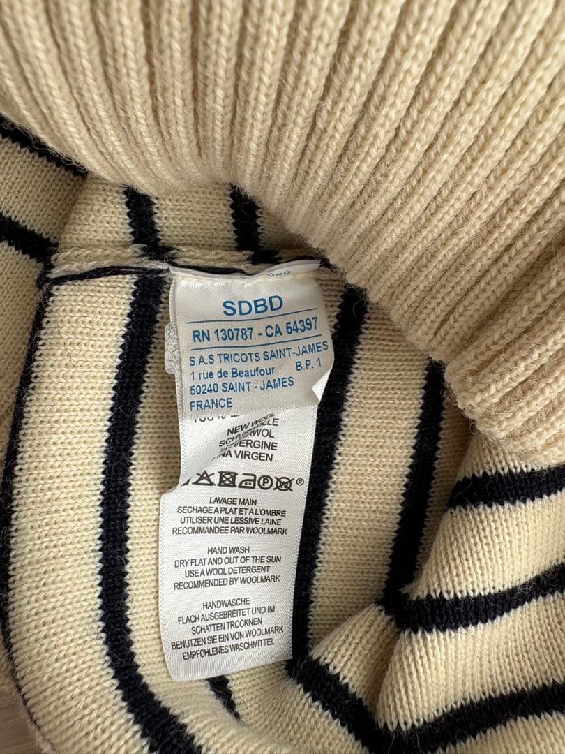 SAINT JAMES メンズ　マリンセーター　ECRU/MARINE 生成り
