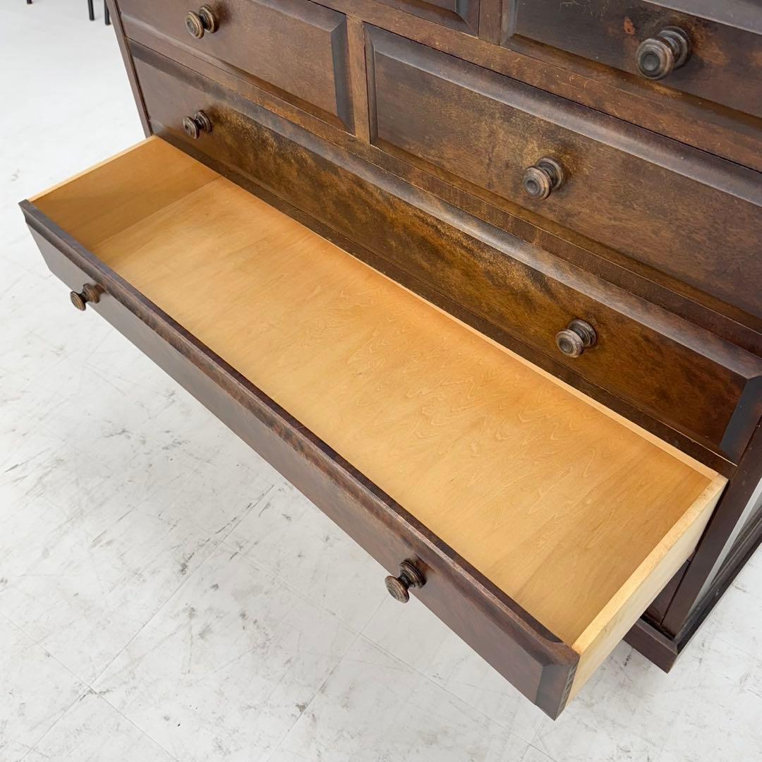 高級♪ 北海道民芸家具 119cm幅5段ローチェスト タンス