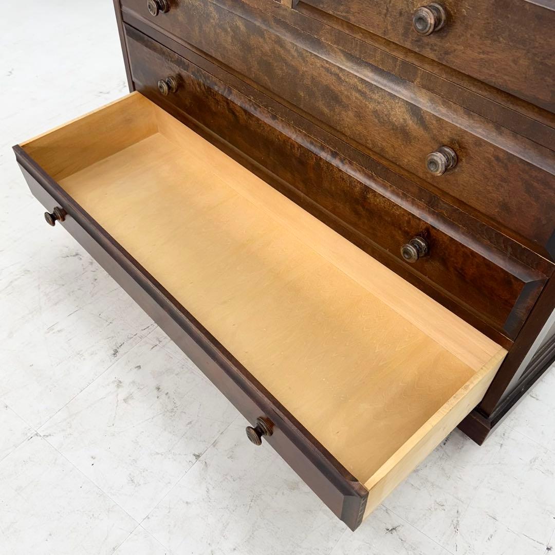 高級♪ 北海道民芸家具 119cm幅5段ローチェスト タンス