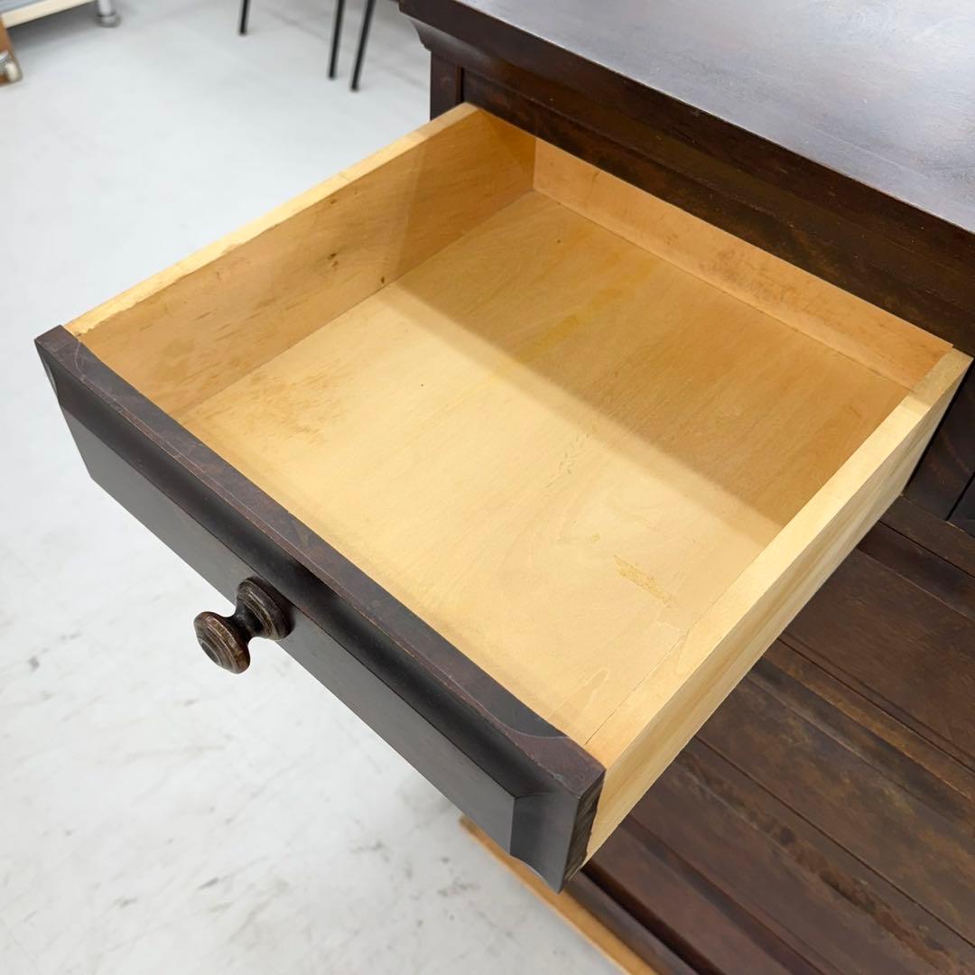 高級♪ 北海道民芸家具 119cm幅5段ローチェスト タンス