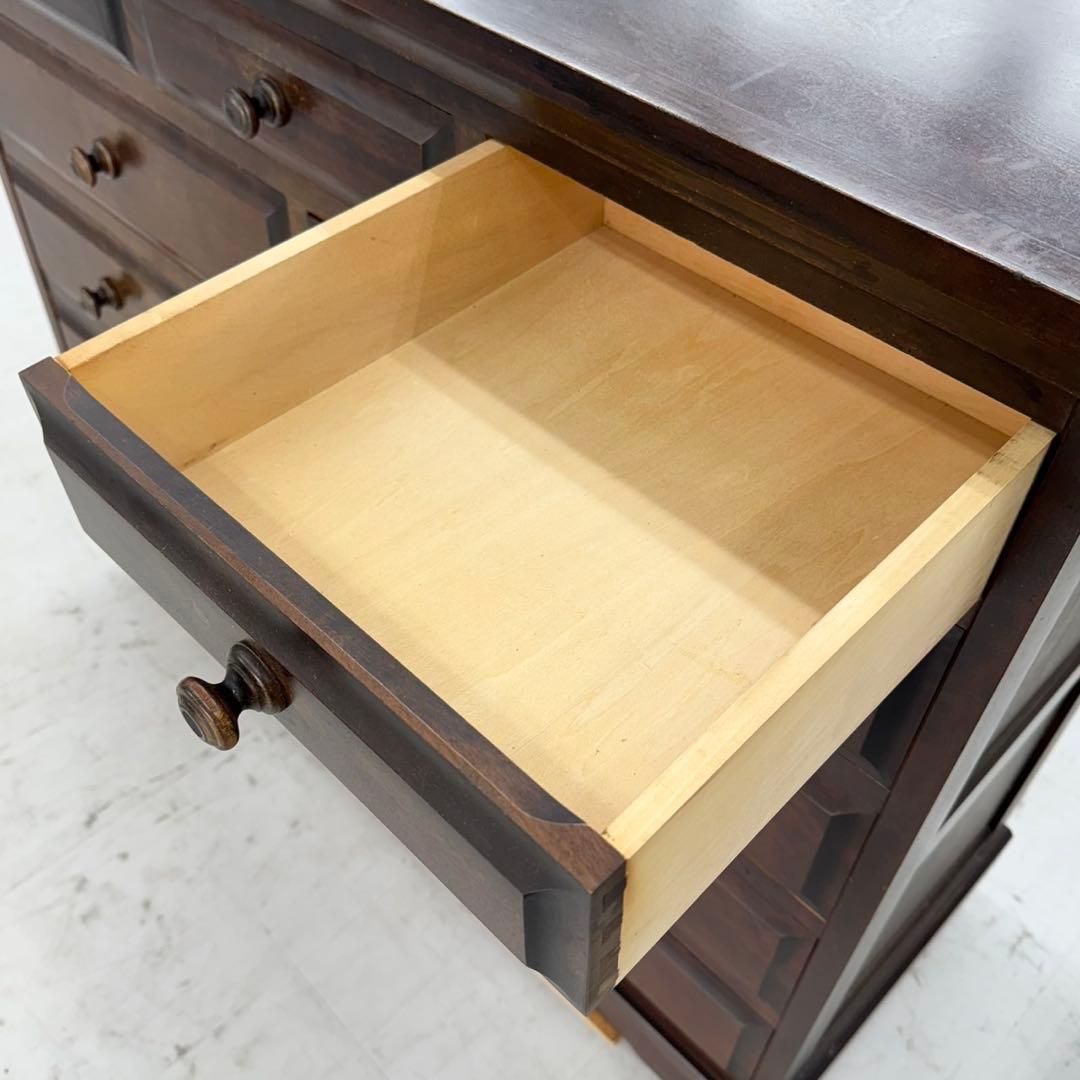 高級♪ 北海道民芸家具 119cm幅5段ローチェスト タンス