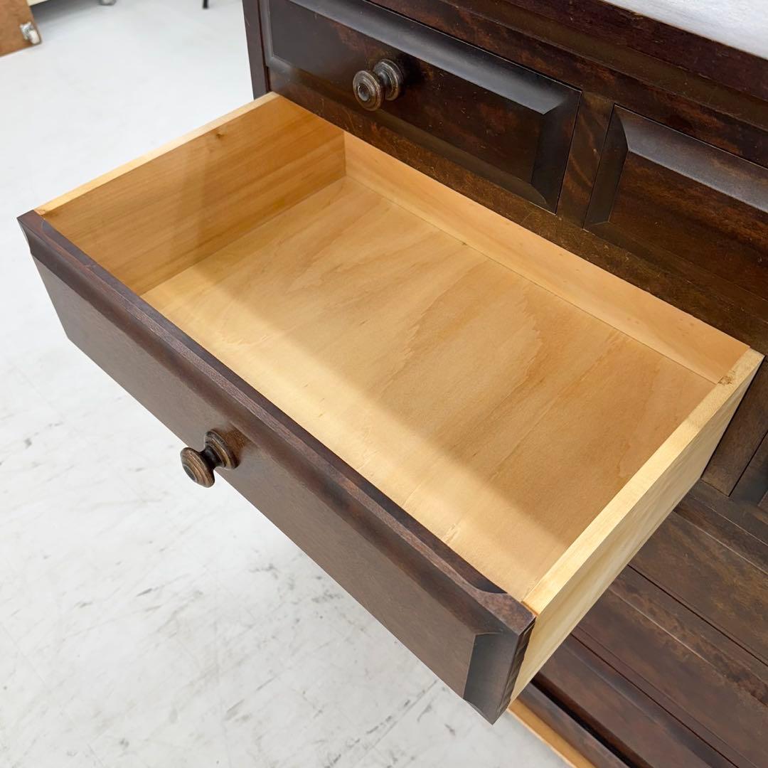 高級♪ 北海道民芸家具 119cm幅5段ローチェスト タンス