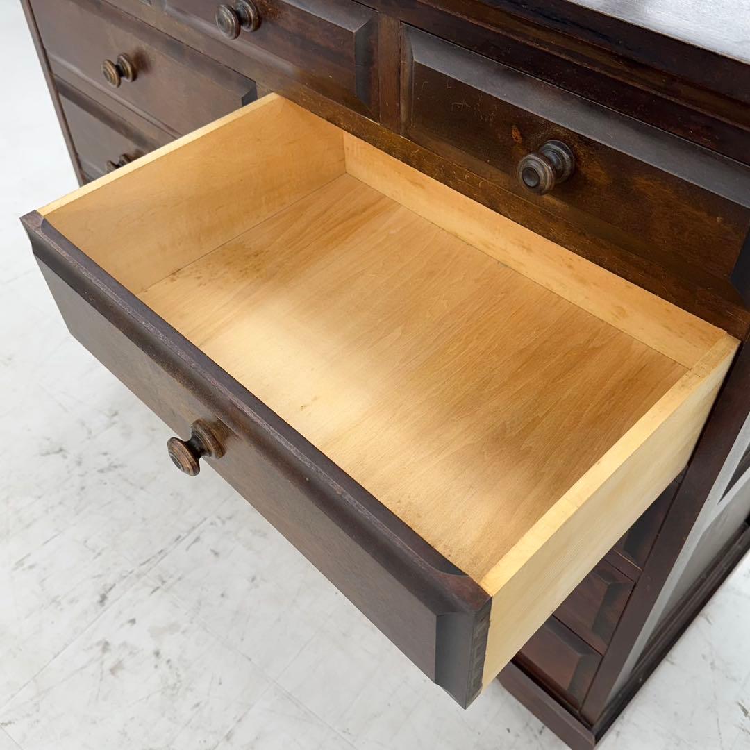 高級♪ 北海道民芸家具 119cm幅5段ローチェスト タンス