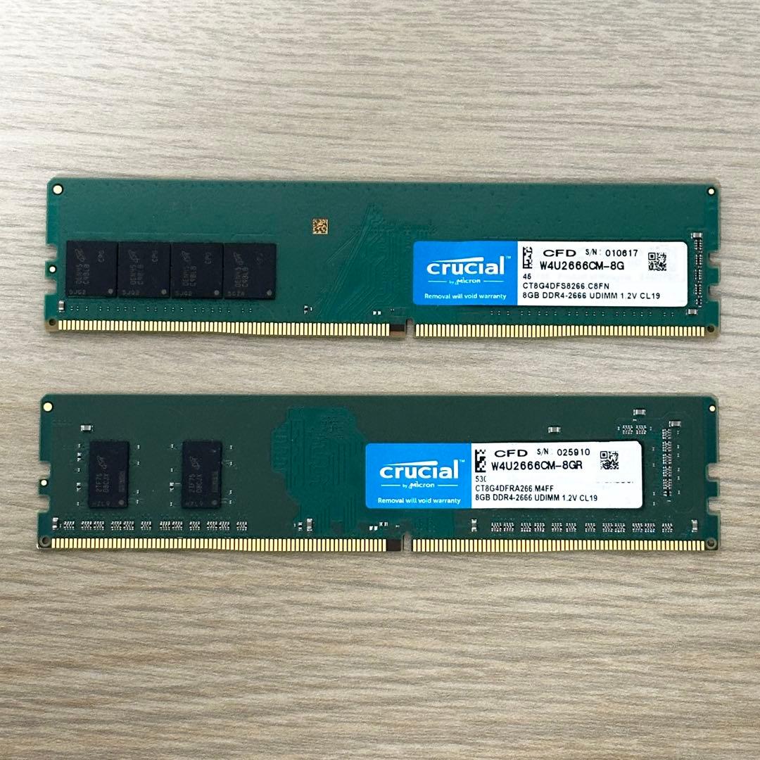 16GB(8GBx2枚) ✨ CRUCIAL DDR4 デスクトップ用メモリ