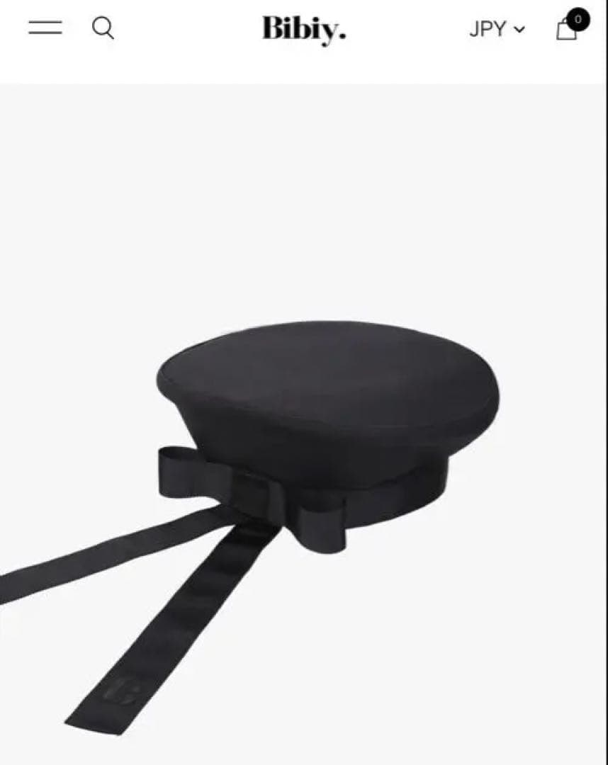 Bibiy リボン付き黒ベレー帽