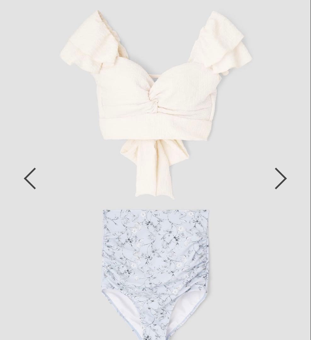 軽い着け心地でしっかり盛れる【楽盛り水着】　ショルダーフリル　9M