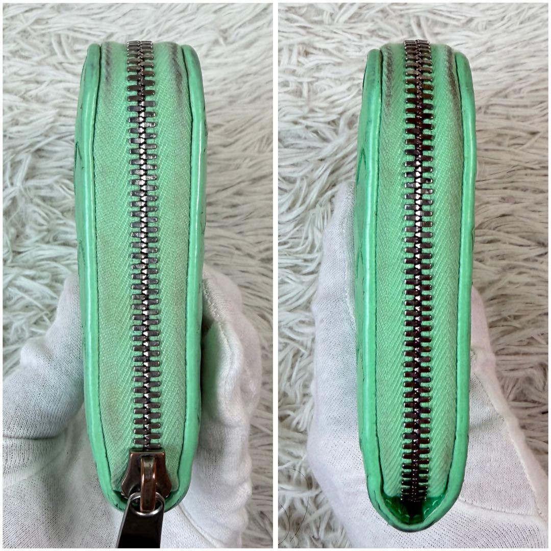 近年モデル✨BOTTEGAボッテガ 長財布 ラウンドファスナー グリーン