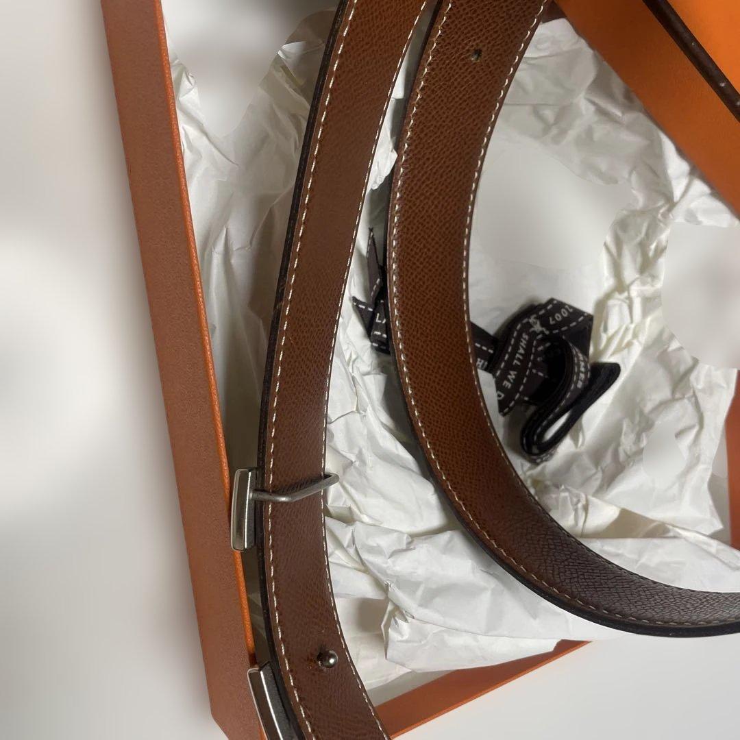 HERMES レザー ベルト ブラック ブラウン