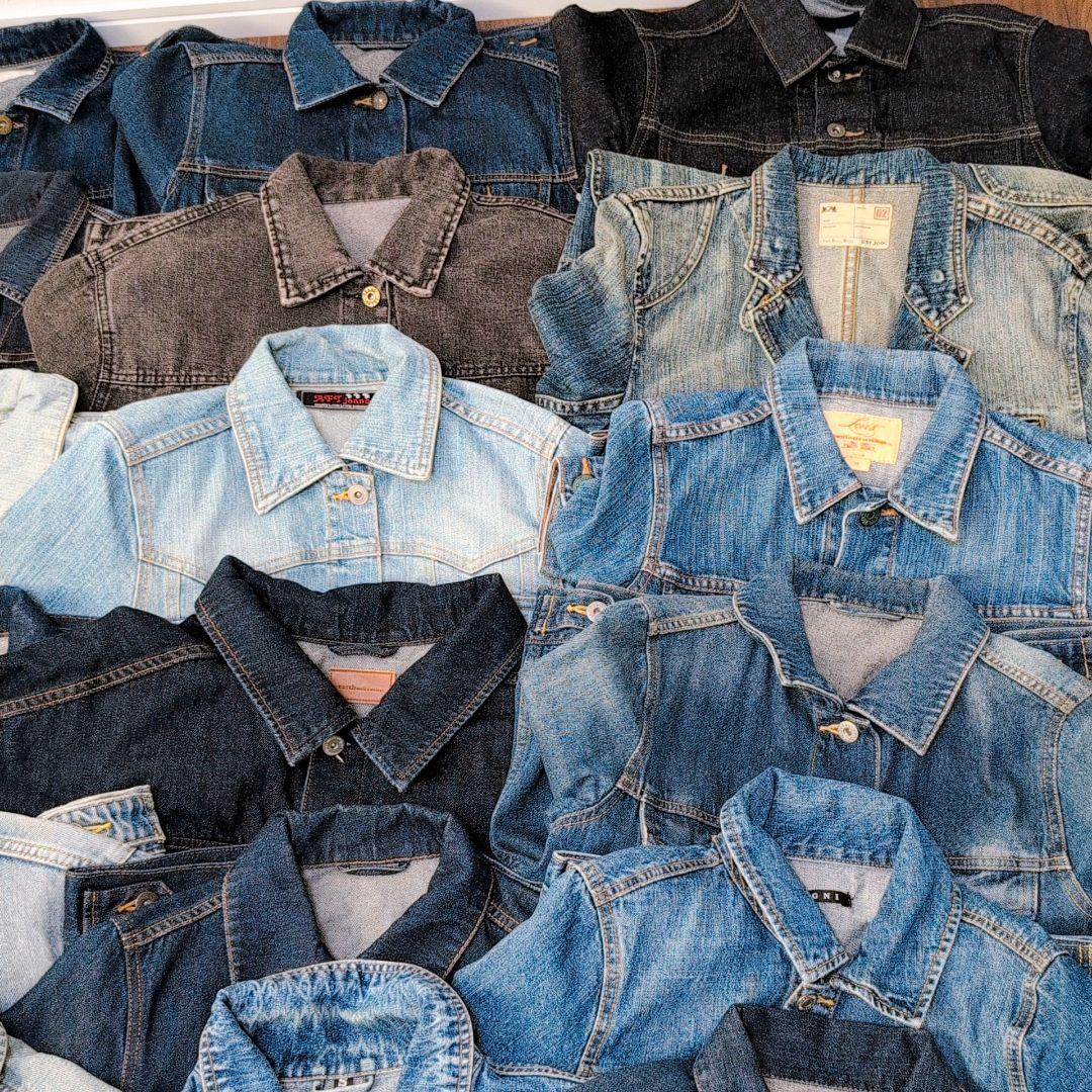 専用Ｇジャン デニムジャケット35着まとめ売り リメイク素材 ハンドメイド生地