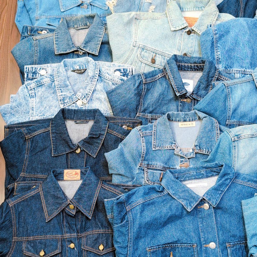 専用Ｇジャン デニムジャケット35着まとめ売り リメイク素材 ハンドメイド生地