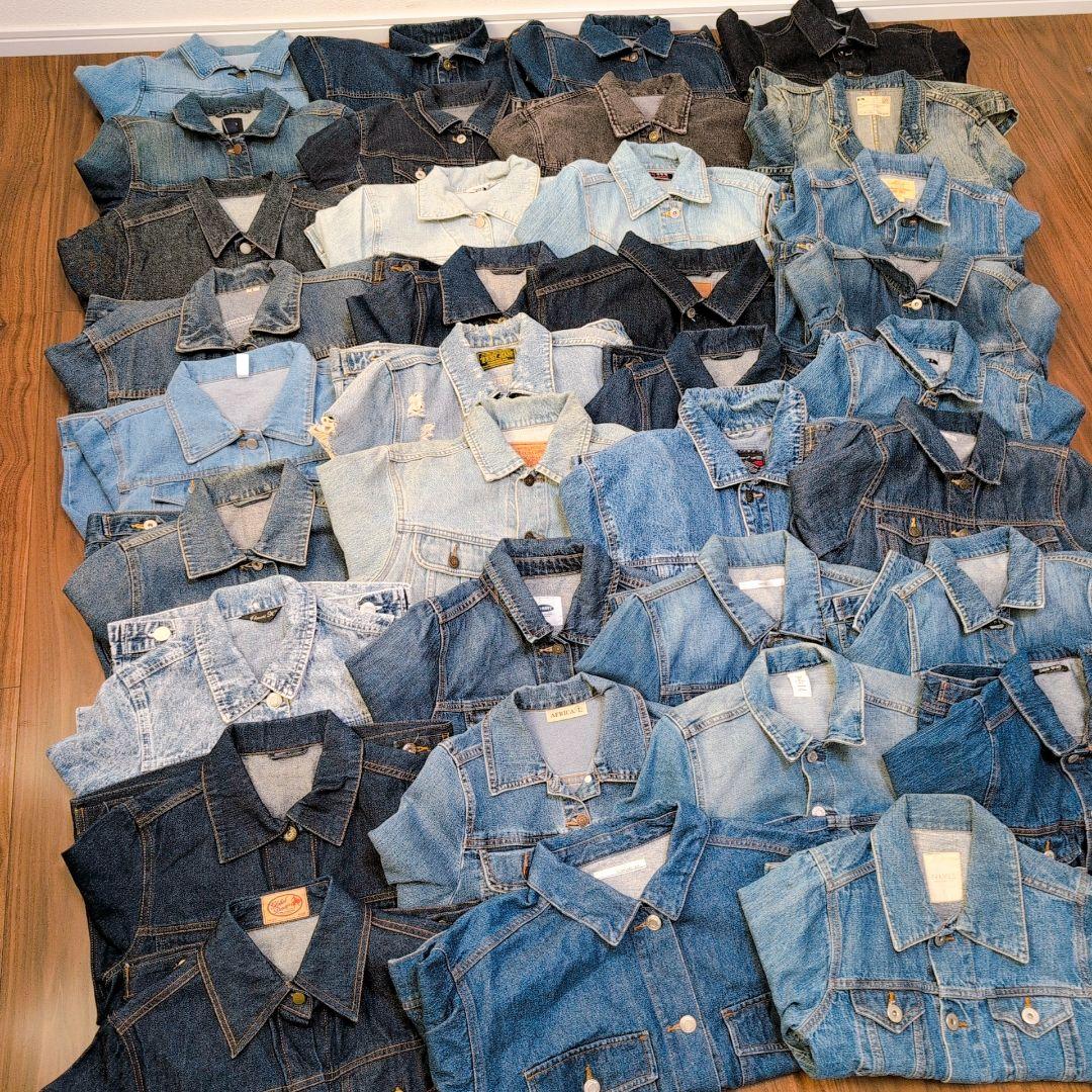 専用Ｇジャン デニムジャケット35着まとめ売り リメイク素材 ハンドメイド生地