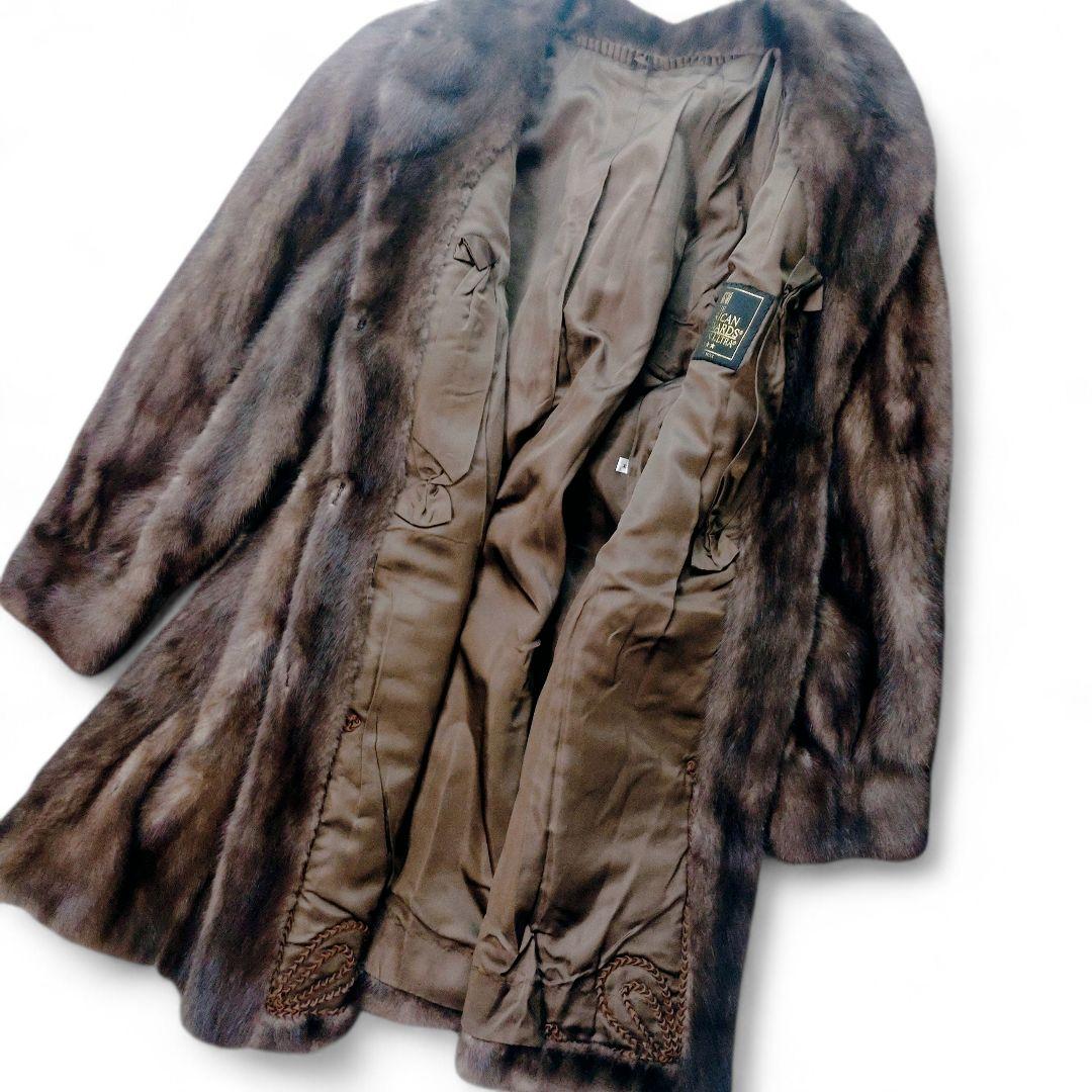 ★★★★ アメリカンミンク 毛皮ロングコート
