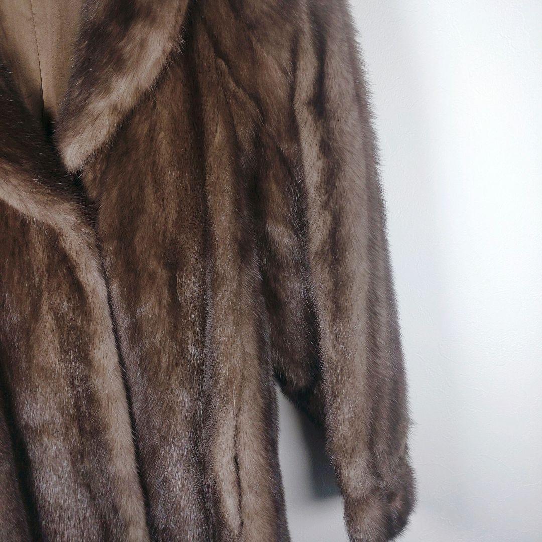 ★★★★ アメリカンミンク 毛皮ロングコート