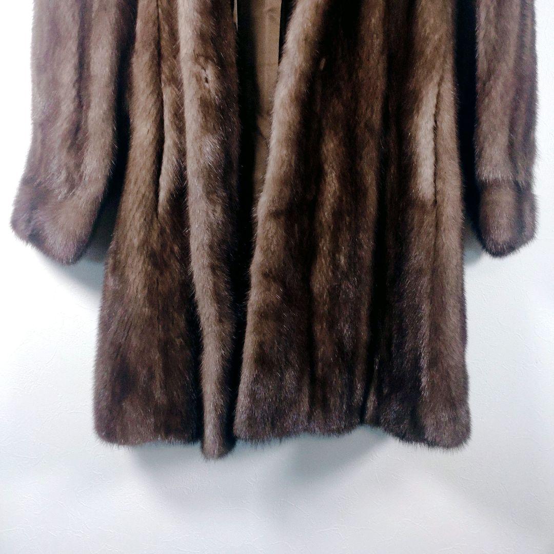 ★★★★ アメリカンミンク 毛皮ロングコート