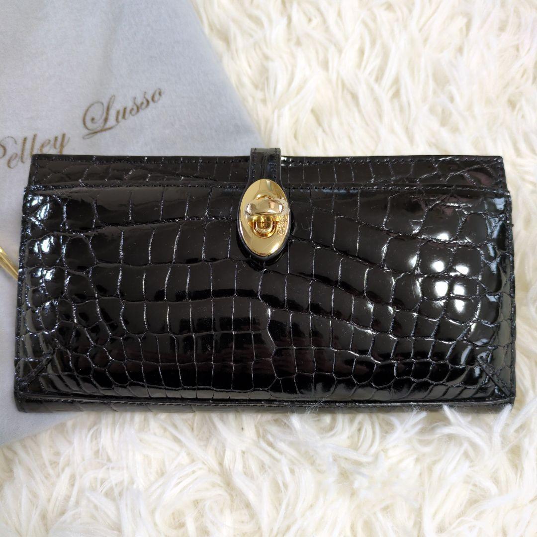 最高級シャイニングクロコダイル✨️2way ショルダーウォレット ゴールド金具