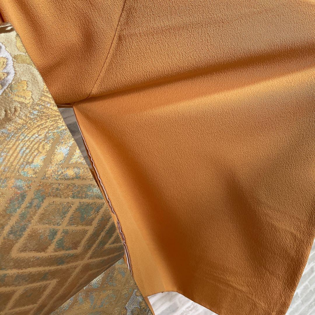 色無地　フルセット　藤紋　浜ちりめん　シンプル　礼装　カジュアル　着物　H6