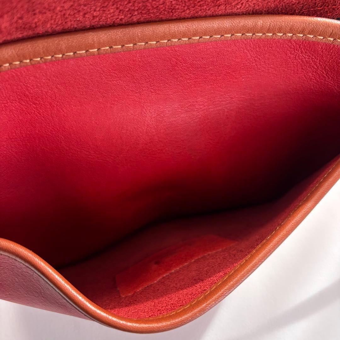 希少 オールドコーチ ショルダーバッグ フラップ レザー 赤茶 1004