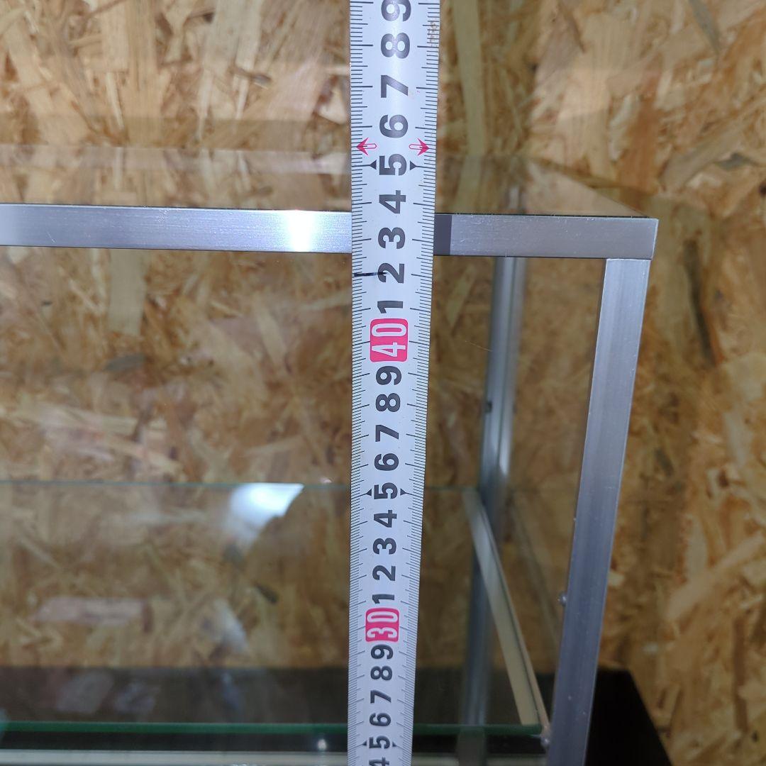 最終値下げ　アルミ 昭和レトロ ガラスショーケース 2段 ディスプレイ