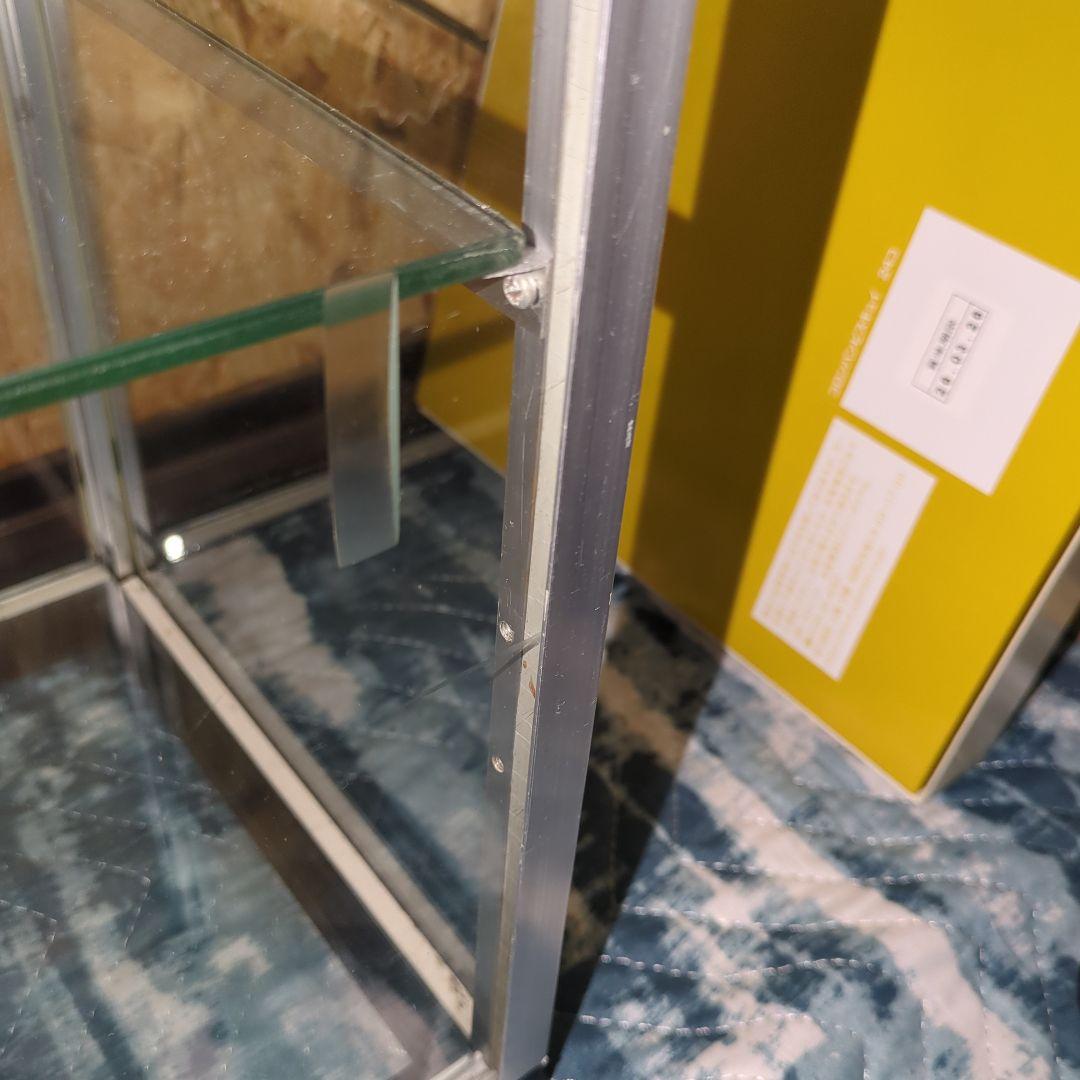 最終値下げ　アルミ 昭和レトロ ガラスショーケース 2段 ディスプレイ