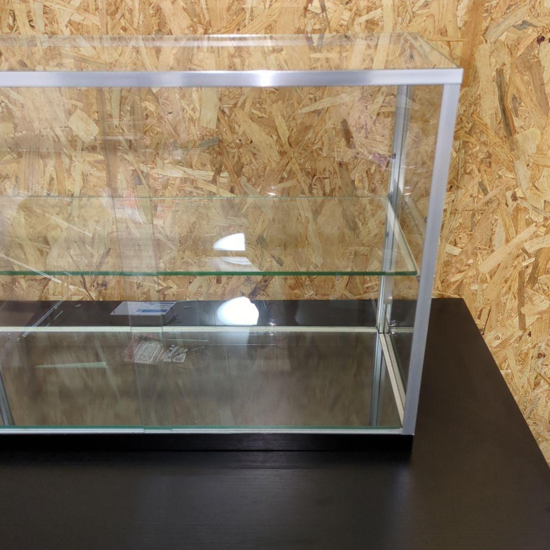 最終値下げ　アルミ 昭和レトロ ガラスショーケース 2段 ディスプレイ