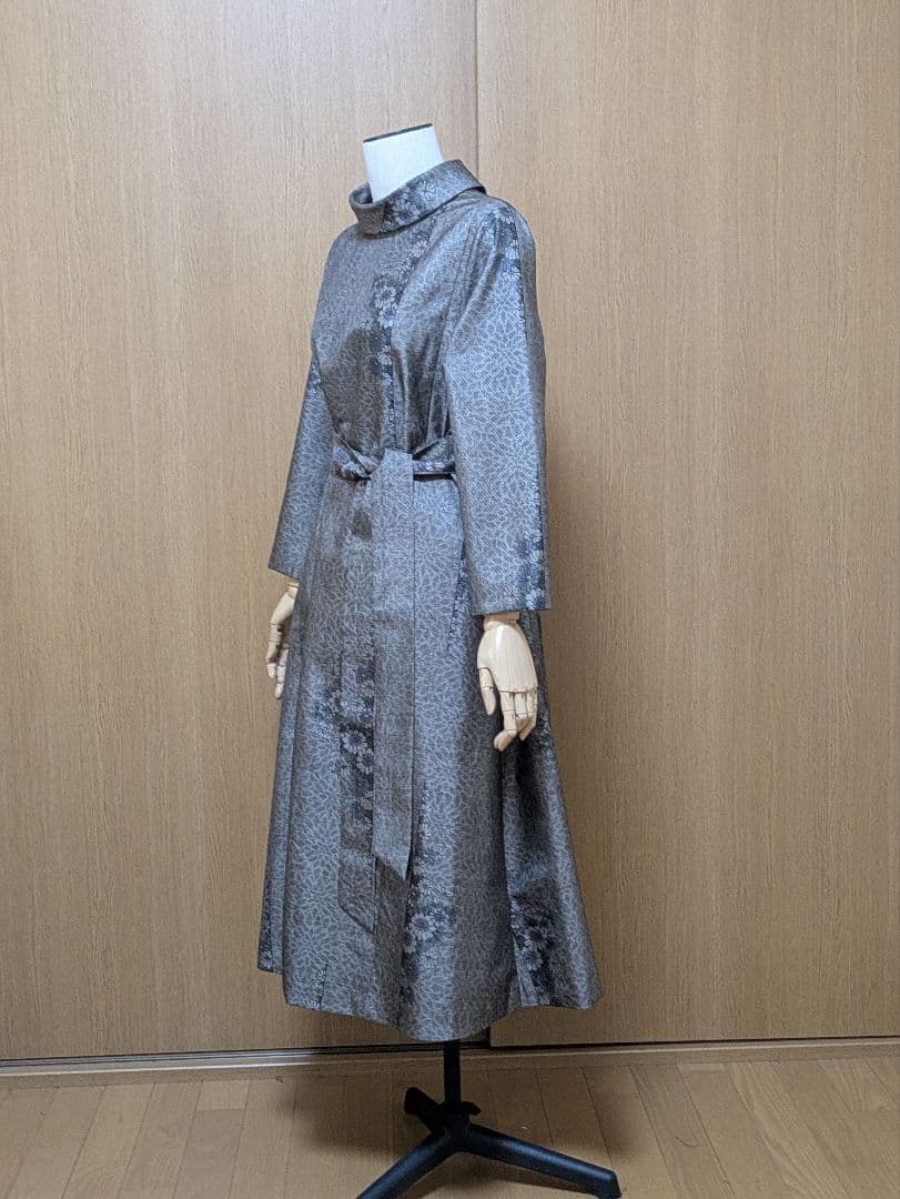 着物リメイク　ワンピース　大島紬　Ｍ〜L