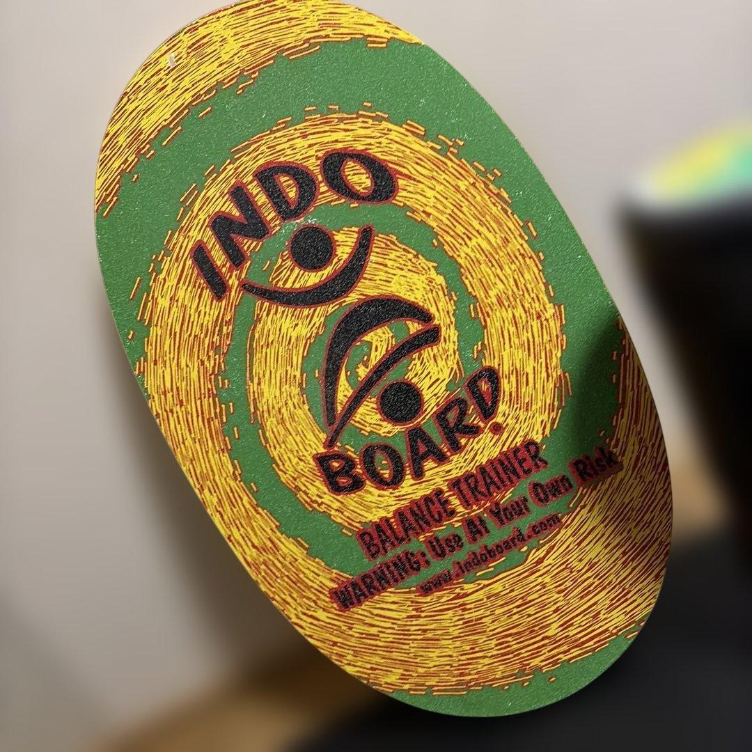 INDO BOARD バランスボード 木製 波デザイン 付属ローラー付き