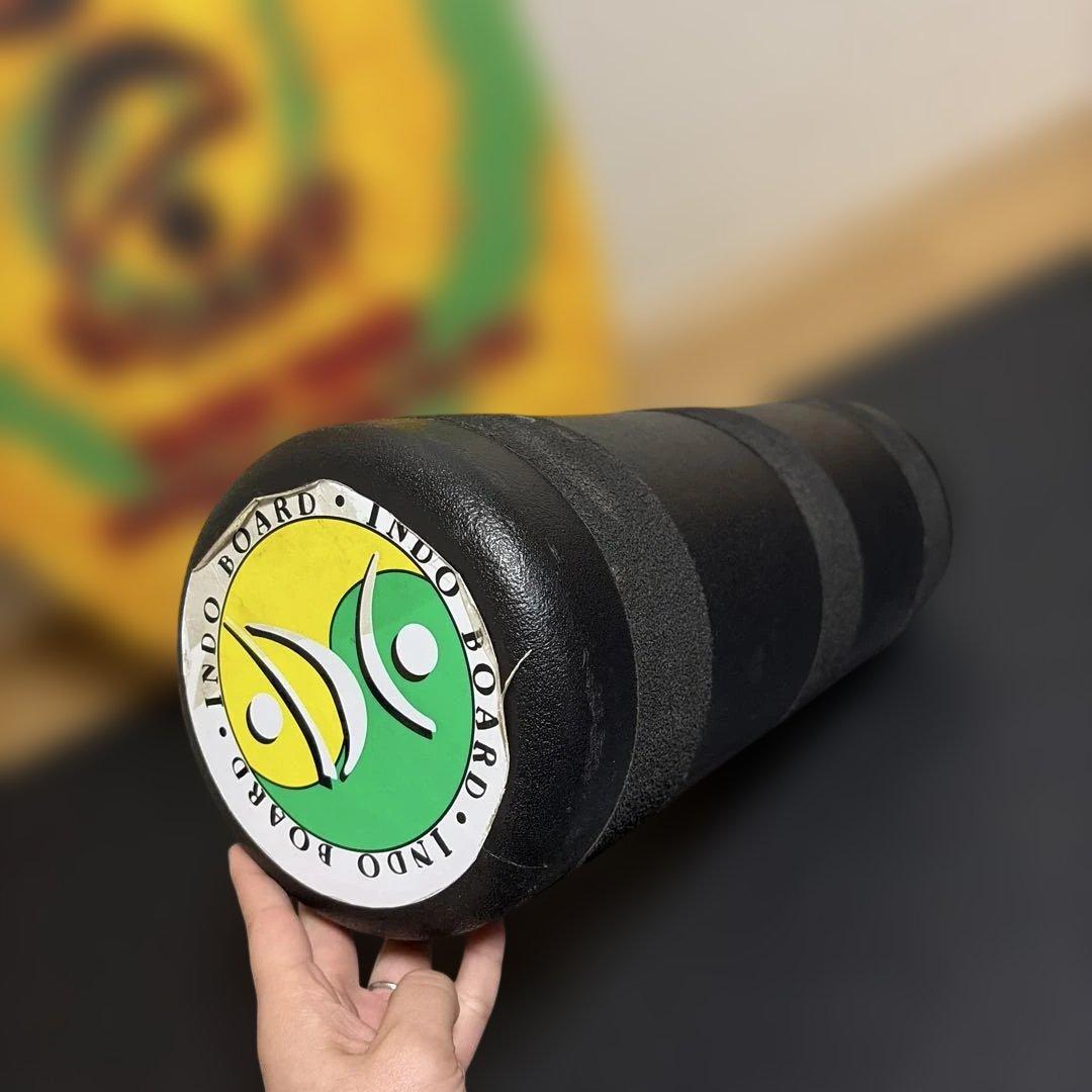 INDO BOARD バランスボード 木製 波デザイン 付属ローラー付き