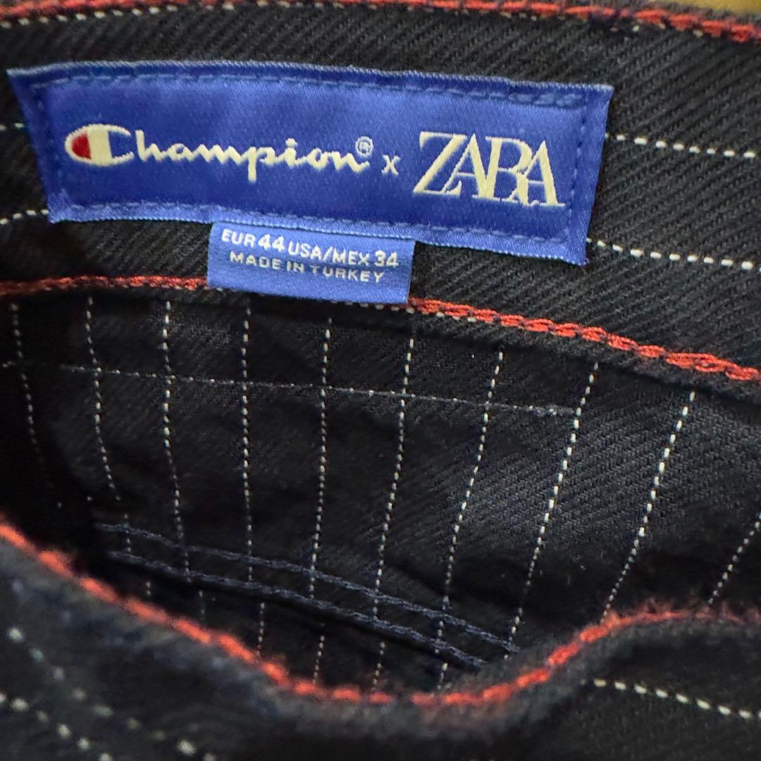 【ZARA × Champion】ストライプ バギーフィット ジーンズ