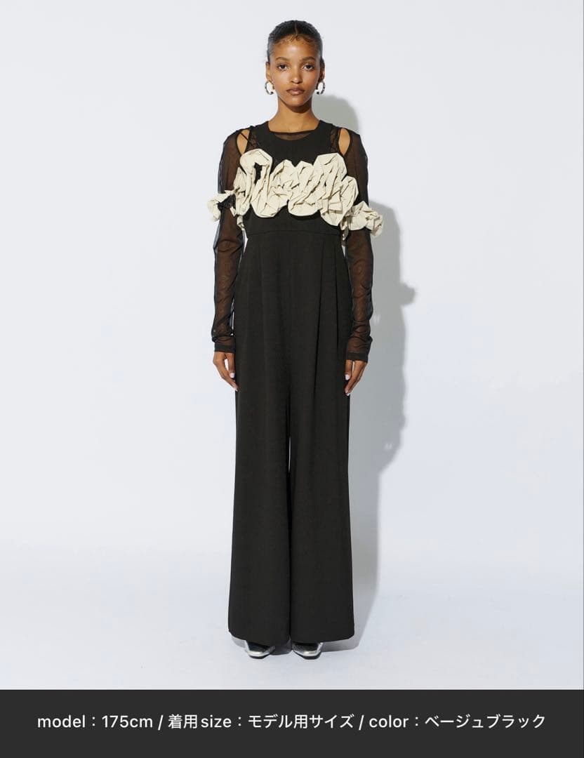 【ANDRESD】 ラッフルビスチェ パンツドレス 3点セット 結婚式 S