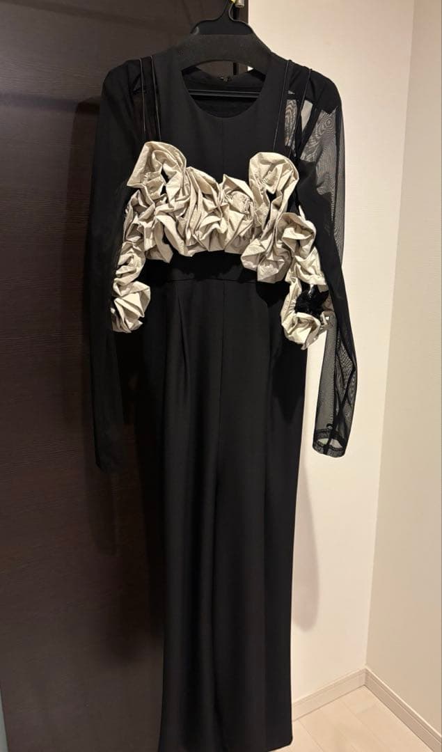 【ANDRESD】 ラッフルビスチェ パンツドレス 3点セット 結婚式 S