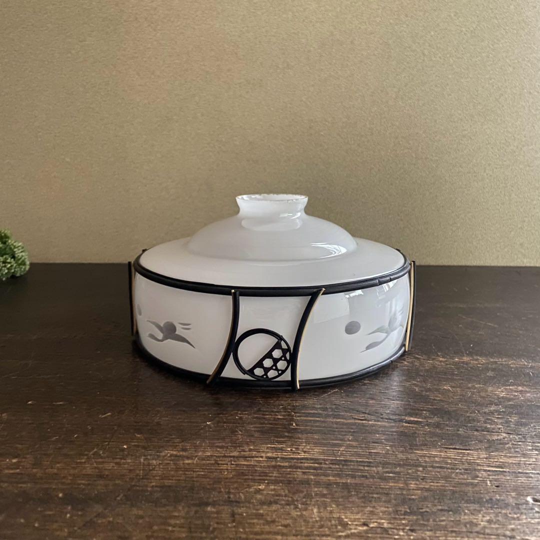 大正　電笠　美品　ガラスシェード　切子