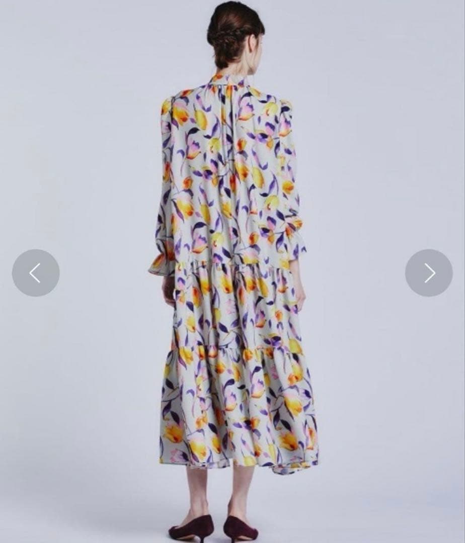 【訳あり】sov. フラワーボウタイロングワンピース