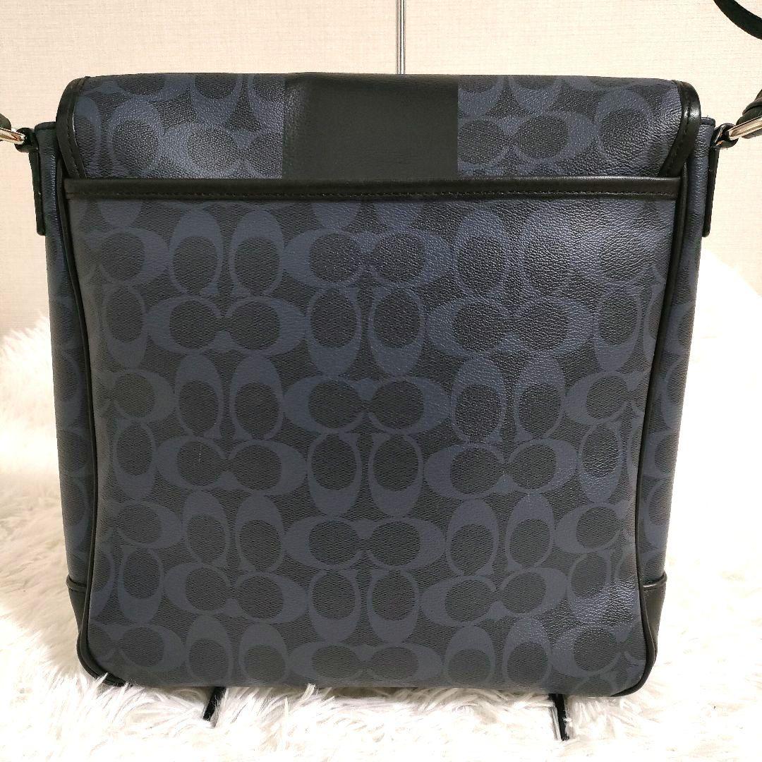 COACH コーチ ショルダーバッグ シグネチャー ネイビー PVC 状態良好♪